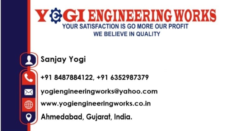 Sanjay Yogi — Yogi Engineering Works business card